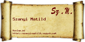 Szanyi Matild névjegykártya